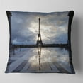thumbnail image 1 of Designart Reflection of Paris Eiffel TowerWith Clouds - Throw Pillow - 18x18, 1 of 4