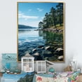 thumbnail image 1 of Designart "Reflections of Serenity Tranquil Blue River I" Landscape & Nature Floater Framed Wall Art Living Room, 1 of 7
