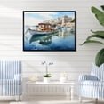 thumbnail image 1 of Designart "Reflective Moments at the Harbor Port VIII" Nautical & Beach Floater Framed Wall Decor, 1 of 7