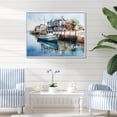 thumbnail image 1 of Designart "Reflective Moments at the Harbor Port XI" Nautical & Beach Floater Framed Wall Art Living Room, 1 of 7