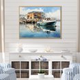 thumbnail image 1 of Designart "Reflective Moments at the Harbor Port XII" Nautical & Beach Floater Framed Canvas Wall Art, 1 of 7
