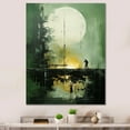 thumbnail image 1 of Designart "Reflective Moonlit Moss Mystery I" Moon Canvas Art Print, 1 of 7
