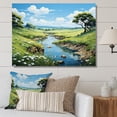 thumbnail image 1 of Designart "Reflective River in the Countryside II" Landscapes Canvas Wall Art, 1 of 5