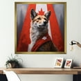 thumbnail image 1 of Designart "Regal Canadian Dog Portrait" Abstract Framed Wall Art Decor - Modern White Flag Canada Living Room Framed Canvas Art, 1 of 6