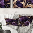 thumbnail image 1 of Designart "Regal Damask In Gold And Purple II" Marble Printed Throw Pillow, 1 of 5