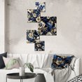 thumbnail image 1 of Designart "Regal Flourish In Baroque Style" Damask Wall Art Set Of 5 - Blue Bohemian Hallway Metal Art Print Set, 1 of 6