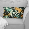 thumbnail image 1 of Designart "Regal Jungle In Orange And Green I" Abstract Printed Throw Pillow, 1 of 5