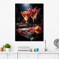 thumbnail image 1 of Designart "Regal Ruby Cocktail in Red" Food & Beverage Canvas Wall Art - Traditional Black Cocktails Entryway Wall Art Print, 1 of 6