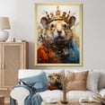 thumbnail image 1 of Designart "Regal Yellow Rodent I" Animals Framed Wall Art - Modern Yellow Rodent Entryway Framed Wall Art Print, 1 of 6
