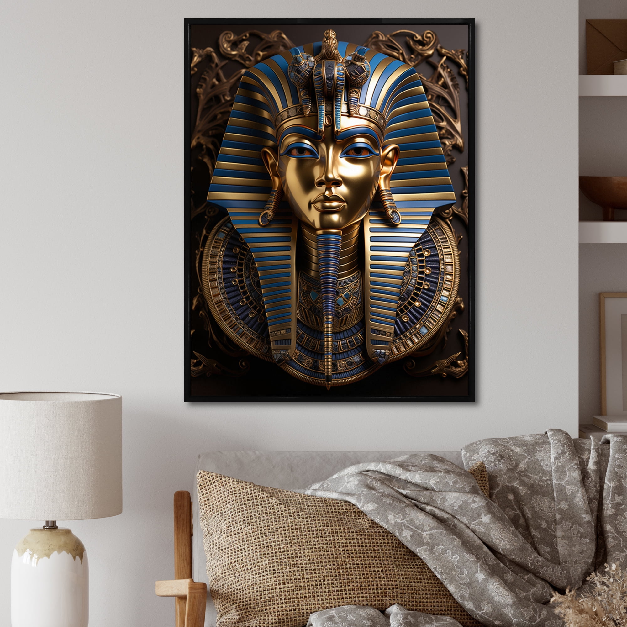 Designart "Regalia of the Pharaohs in Egypt" Egypt Floater Framed Wall