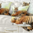 thumbnail image 1 of Designart Relaxing Tiger - Animal Photo Throw Pillow - 12x20, 1 of 1
