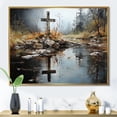 thumbnail image 1 of Designart "Religious Cross Divine Reflection horizon II" Spiritual Floater Framed Canvas Wall Art, 1 of 7