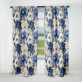 thumbnail image 1 of Designart "Renaissance Florals: Blue Victorian Elegance VII" Floral Blackout Curtain Single Panel, 1 of 4