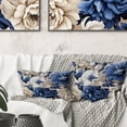 thumbnail image 1 of Designart "Renaissance Florals: Blue Victorian Elegance VII" Floral Printed Throw Pillow, 1 of 5