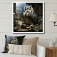 thumbnail image 1 of Designart "Renaissance Owl in Brown Thoughts III" Animals Framed Wall Art Decor - Modern Brown Owl Entryway Framed Wall Art Print, 1 of 6