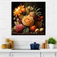 thumbnail image 1 of Designart "Renaissance Painting of Flowers and Fruits III" Food & Beverage Wall Art - Traditional Yellow Fruits Entryway Wall Art, 1 of 6