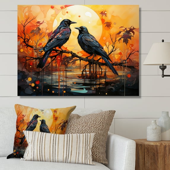 Designart "Renaissance of the Regal Crow II" Animals Wall Decor