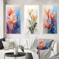 thumbnail image 1 of Designart "Representing the Birds of Paradise II" Floral & Botanical Framed Wall Art Set Of 3 - Peach Birds Of Paradise Frame Gallery Set For Office Decor, 1 of 7