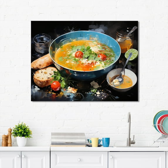 Designart "Representing Cooking Soup II" Food & Beverage Wall Art Living Room