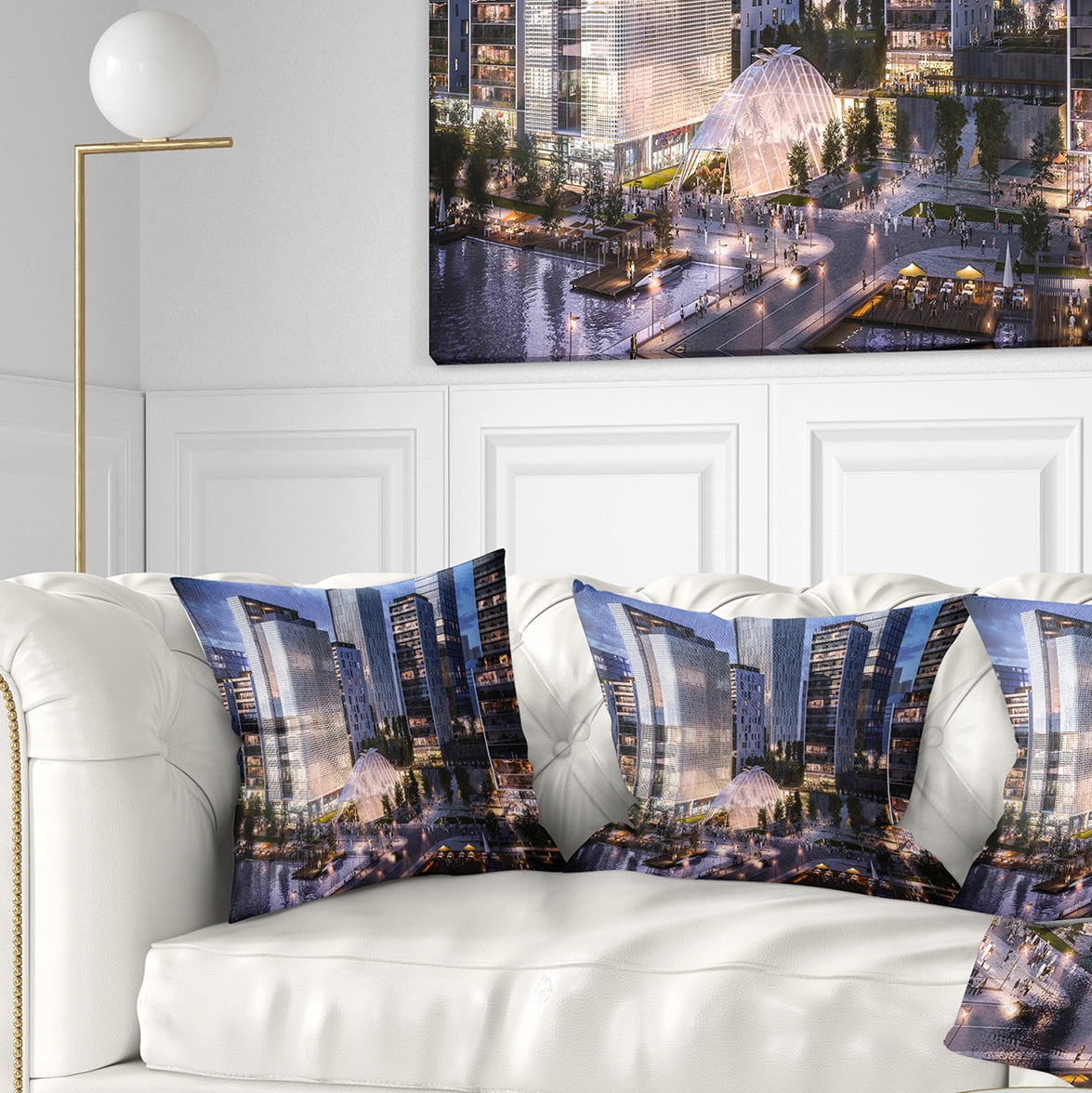 Designart Residential Complex Close up - Cityscape Photo Throw Pillow - 18x18