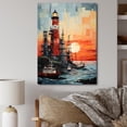 thumbnail image 1 of Designart "Resilient Rig Red Oil Rigs at Work I" Cityscapes Canvas Wall Art, 1 of 5