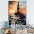 thumbnail image 1 of Designart "Resilient Rig Red Oil Rigs at Work III" Cityscapes Floater Framed Wall Art Living Room, 1 of 7