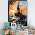 thumbnail image 1 of Designart "Resilient Rig Red Oil Rigs at Work III" Cityscapes Floater Framed Wall Art Living Room, 1 of 7