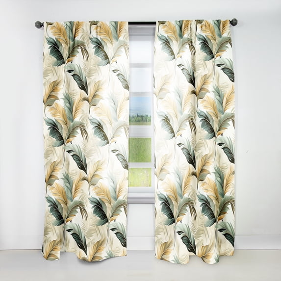 Designart "Retreat Into Tranquility" Tropical Curtain Panels