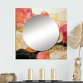 thumbnail image 1 of Designart "Retreat To Tranquility Vintage Pink Gilt Aquarelle VI" Modern Geometric Square Mirror Wall Decor Modern - Large Gold Square Bathroom Mirror - Square Printed Wall Mirror Art, 1 of 5