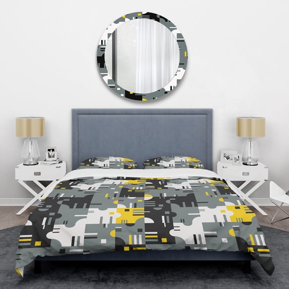 Designart 'Retro Abstract Design I' Mid-Century Modern Duvet Cover Set