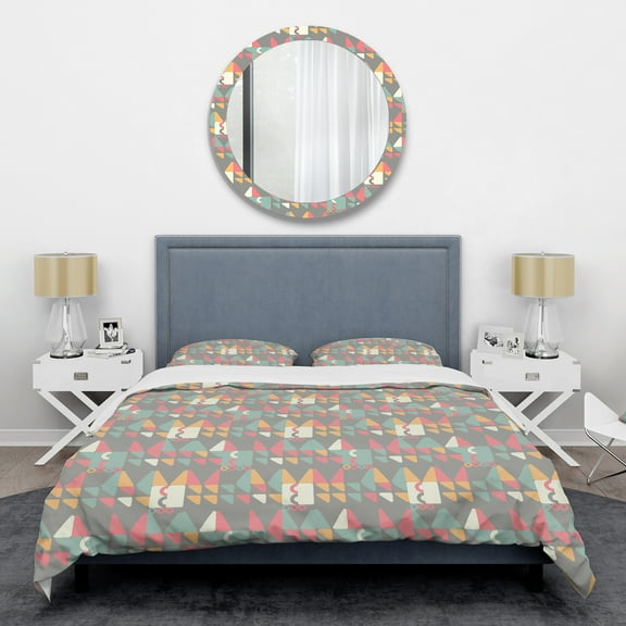 Designart 'Retro Abstract Design V' Mid-Century Modern Duvet Cover Set
