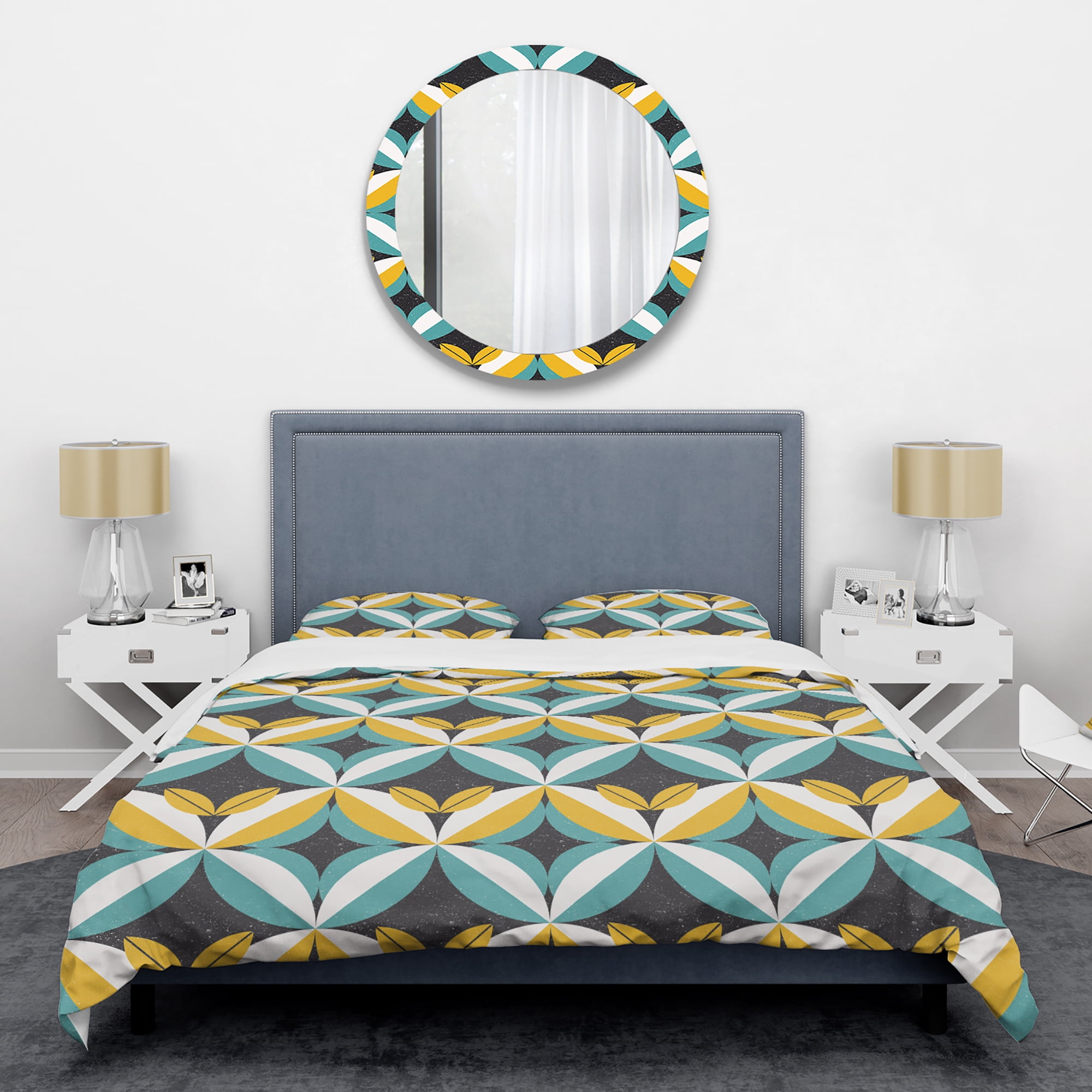 Designart 'Retro Abstract Design VII' Mid-Century Modern Duvet Cover Set