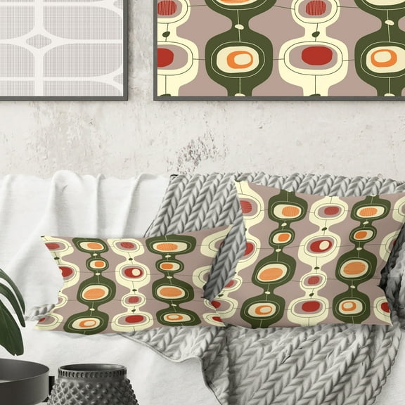 Designart Retro Abstract Design X' Mid-Century Modern Throw Pillow - 18x18