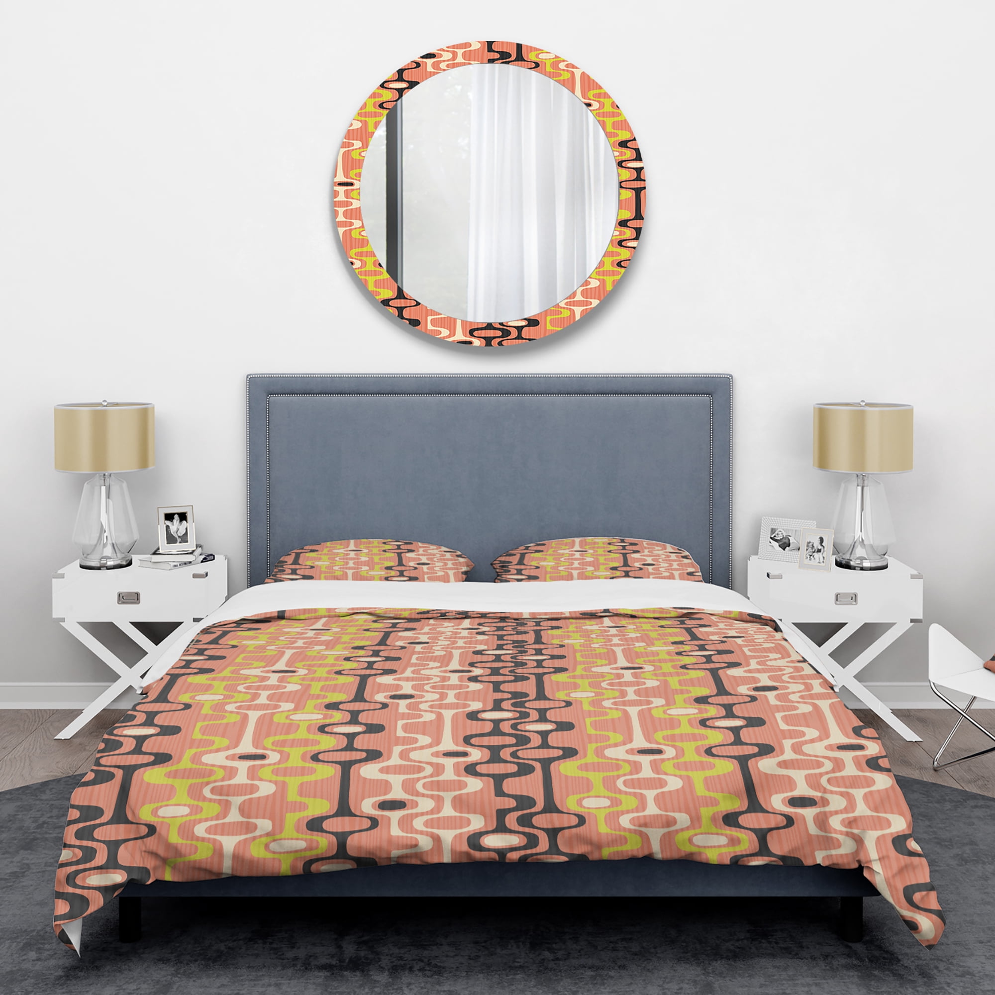 Designart 'Retro Abstract Design XIII' Mid-Century Modern Duvet Cover Set