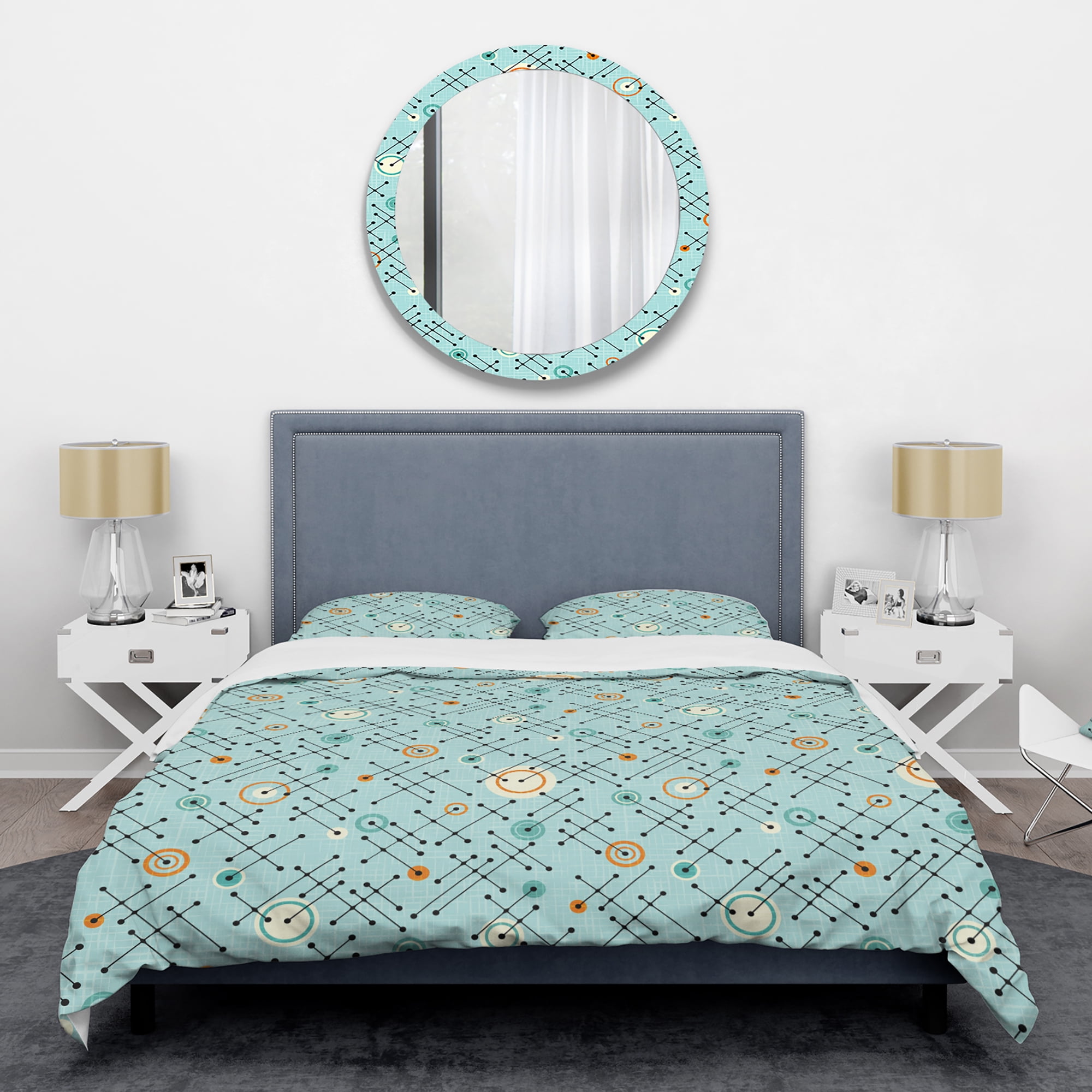 Designart 'Retro Abstract Design XIV' Mid-Century Modern Duvet Cover Set