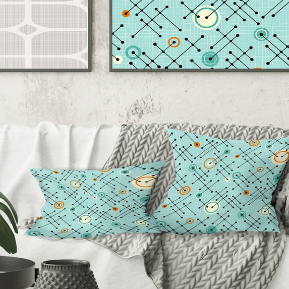 Designart Retro Abstract Design XIV' Mid-Century Modern Throw Pillow - 18x18