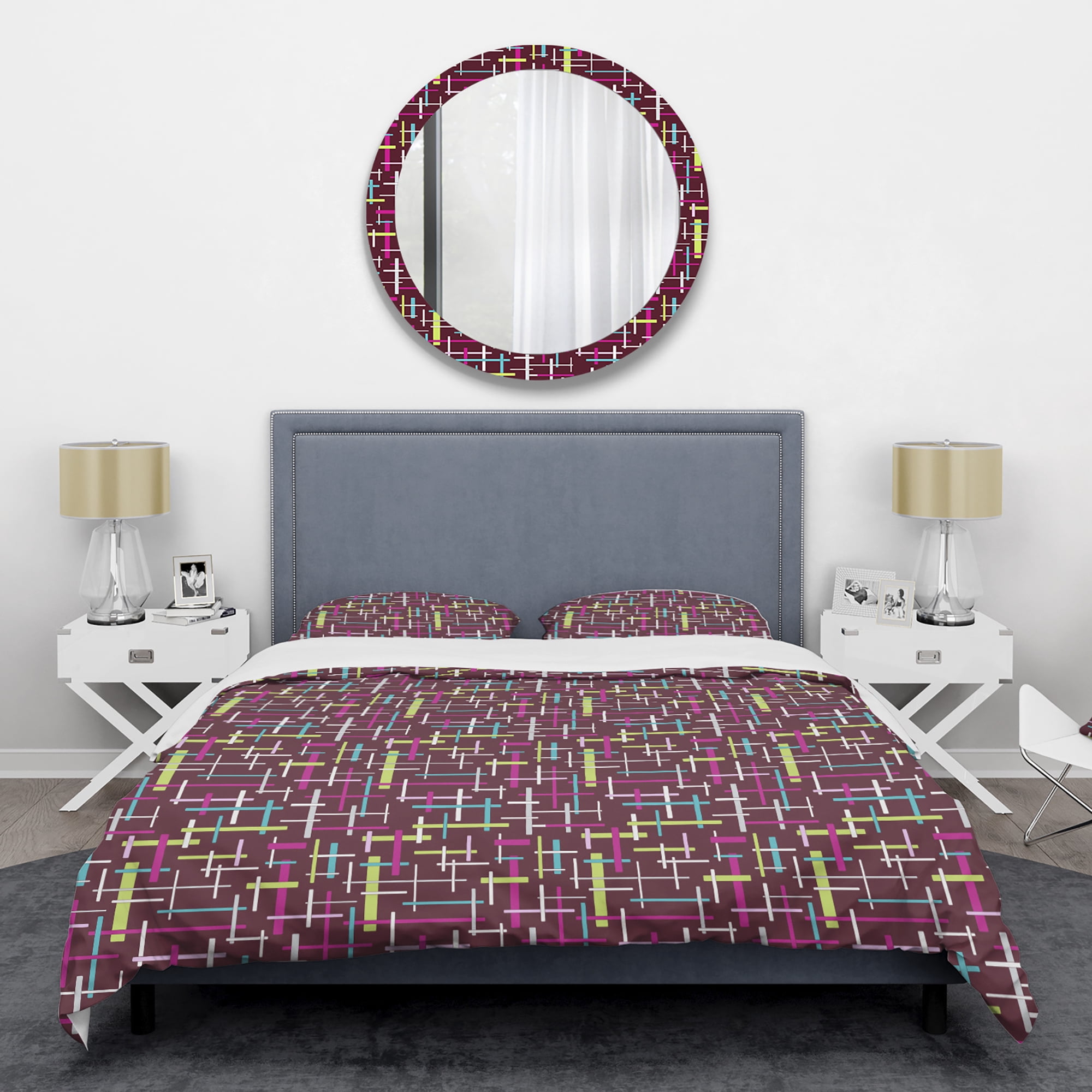 Designart 'Retro Abstract Design XVII' Mid-Century Modern Duvet Cover Set