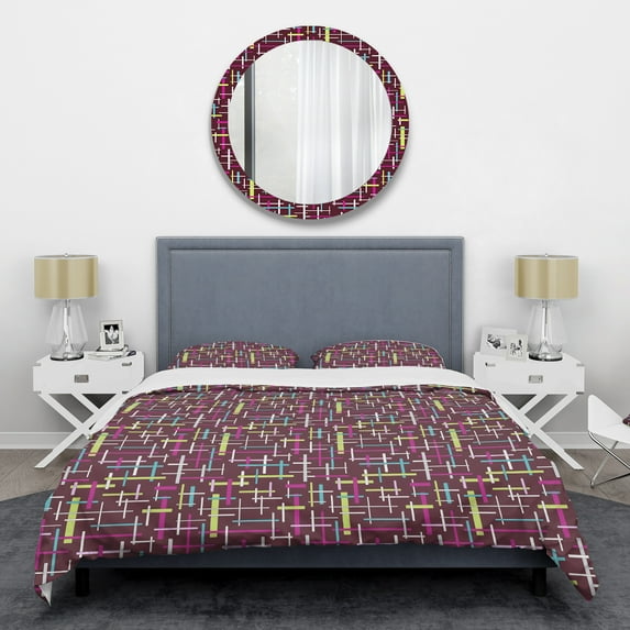 Designart 'Retro Abstract Design XVII' Mid-Century Modern Duvet Cover Set