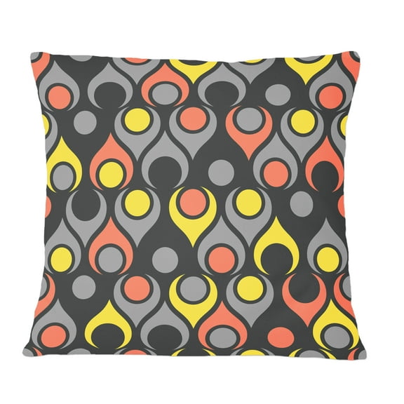Designart Retro Abstract Drops I' Mid-Century Modern Throw Pillow - 12x20