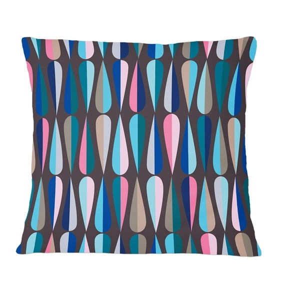 Designart Retro Abstract Drops VIII' Mid-Century Modern Throw Pillow - 12x20