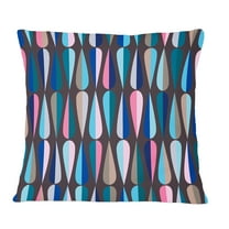Designart Retro Abstract Drops VIII' Mid-Century Modern Throw Pillow - 12x20