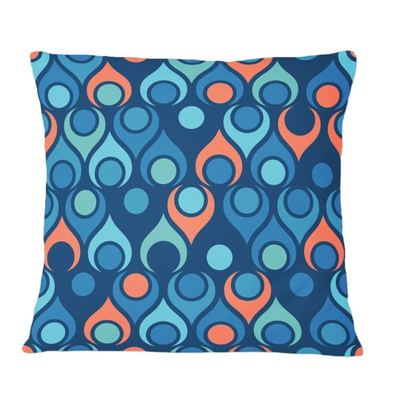 Designart Retro Abstract Drops X' Mid-Century Modern Throw Pillow - 12x20