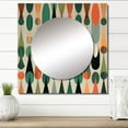 thumbnail image 1 of Designart "Retro Abstract Drops X Nostalgic Patterns" Modern Geometric Square Mirror Wall Decor Modern - Large Multi-Color Square Bathroom Mirror - Square Printed Wall Mirror Art, 1 of 5