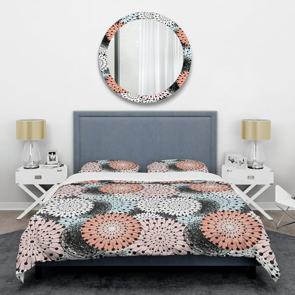 Designart 'Retro Abstract Flower Design I' Mid-Century Modern Duvet Cover Set