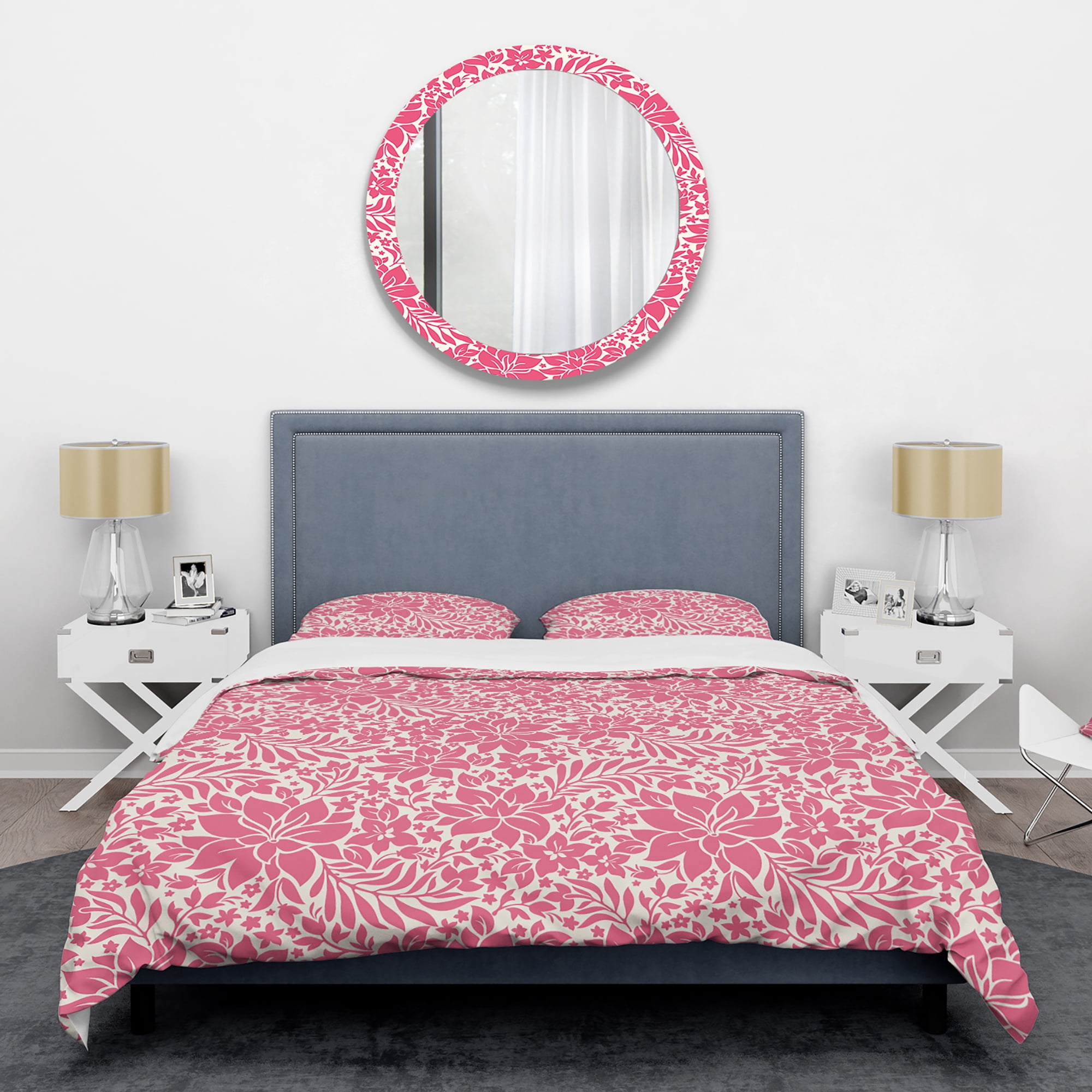Designart 'Retro Abstract Flower Design II' Mid-Century Modern Duvet Cover Set