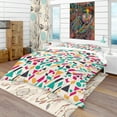 thumbnail image 1 of Designart 'Retro Abstract Geometric Pattern' Vintage Duvet Cover Set, 1 of 4