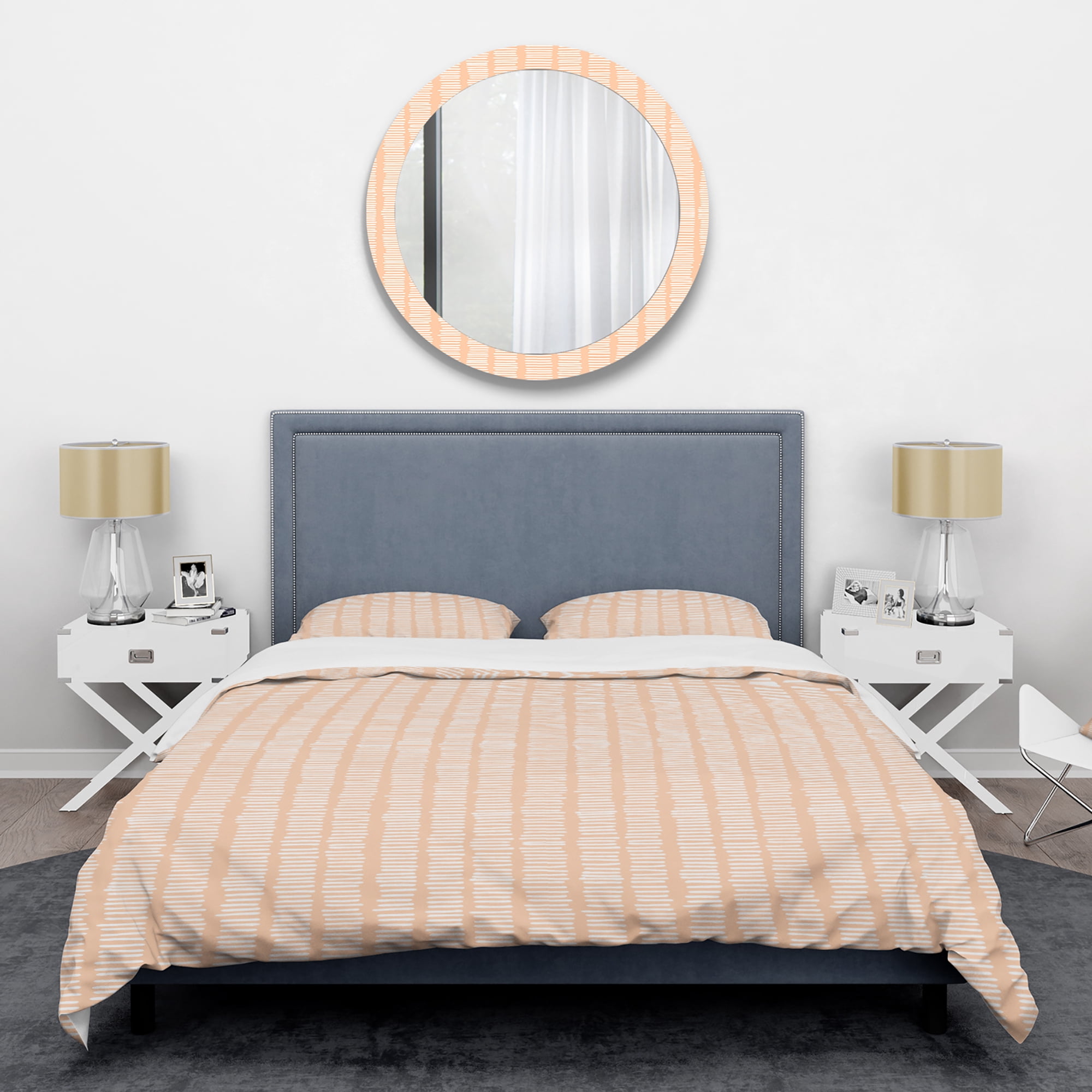 Designart 'Retro Abstract Lines Pattern' Mid-Century Modern Duvet Cover Set