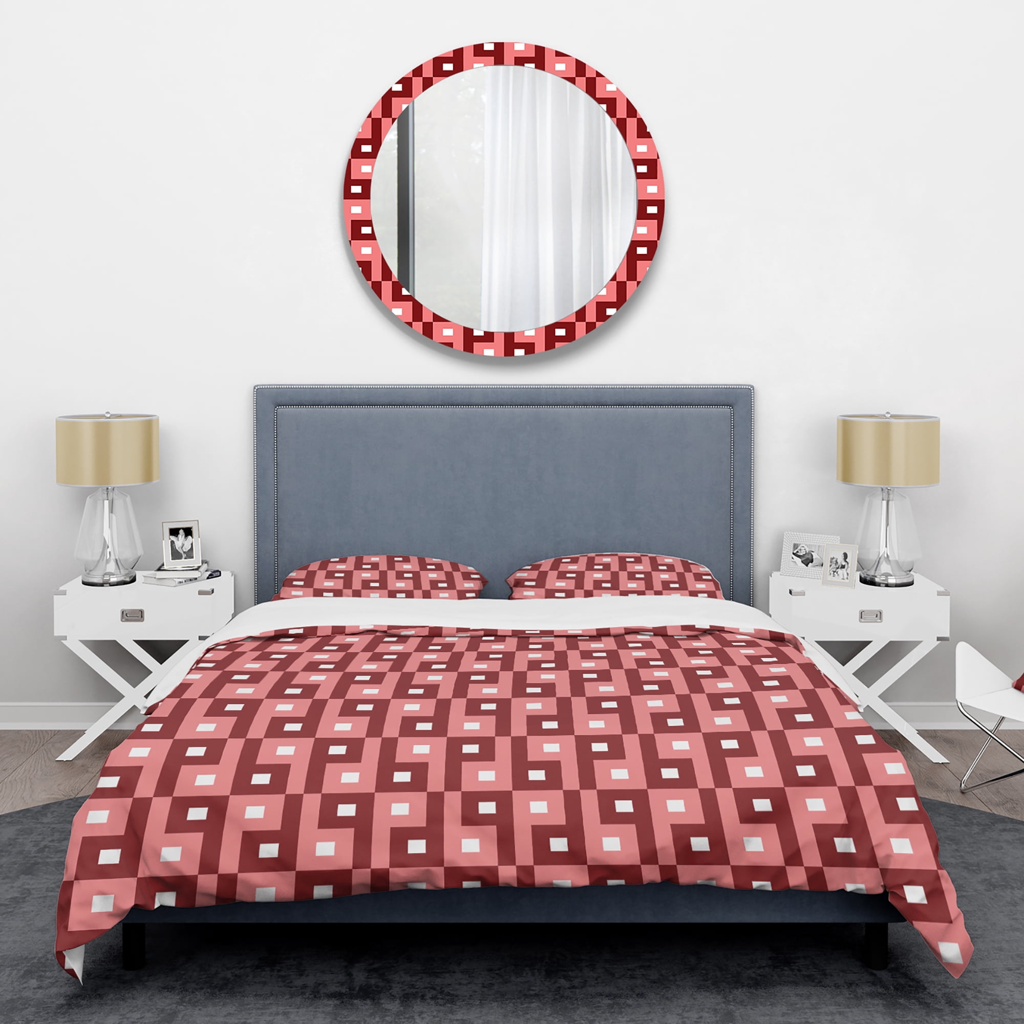 Designart 'Retro Abstract Pattern Design IV' Mid-Century Modern Duvet Cover Set