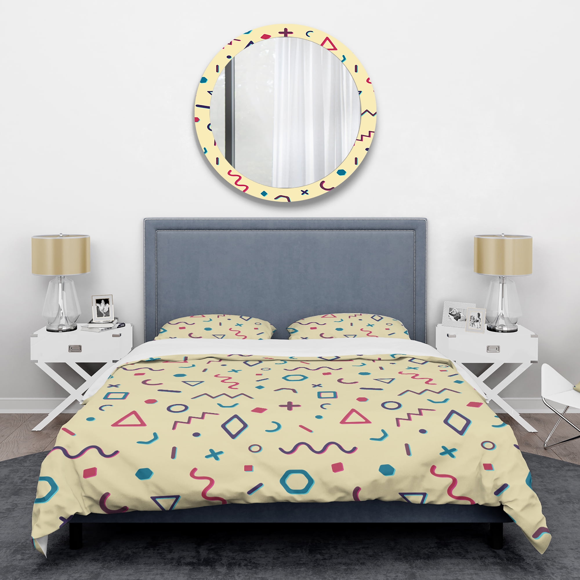 Designart 'Retro Abstract Pattern Design VI' Mid-Century Modern Duvet Cover Set