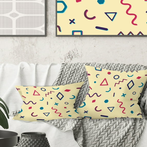 Designart Retro Abstract Pattern Design VI' Mid-Century Modern Throw Pillow - 18x18